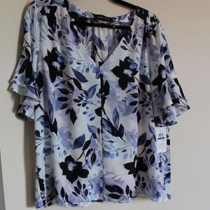 IVANKA TRUMP SS FLORAL BLOUSE NEVER WORN W/TAGS